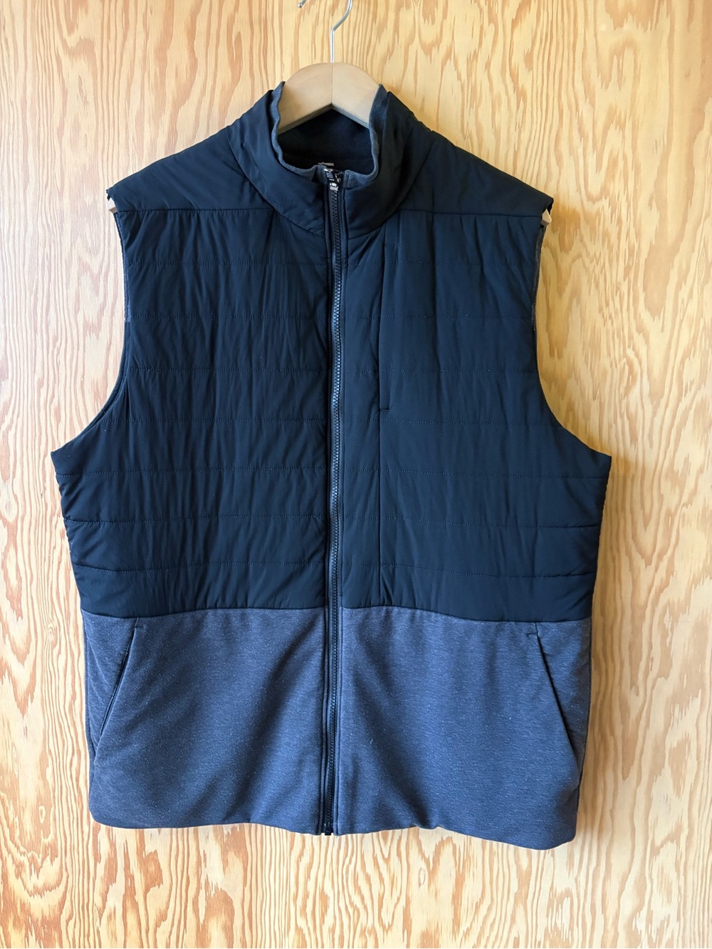 Lulu Lemon Men’s Two-Tone Quilted Vest - Black and Charcoal